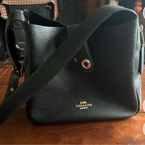 Coach Black Pebbled Leather Shoulder Bag. Brand new. Never used.